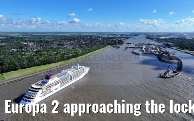 Europa 2 approaching the locks of Brunsbuettel 07.07.2024 Europa 2 approaching the locks of Brunsbuettel 07.07.2024