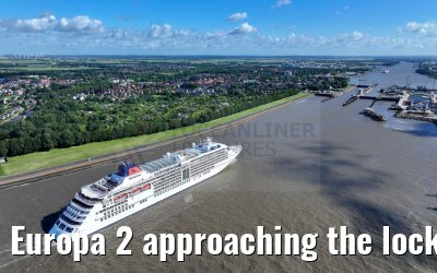 Europa 2 approaching the locks of Brunsbuettel 07.07.2024 Europa 2 approaching the locks of Brunsbuettel 07.07.2024