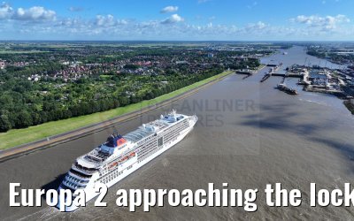 Europa 2 approaching the locks of Brunsbuettel 07.07.2024 Europa 2 approaching the locks of Brunsbuettel 07.07.2024
