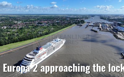 Europa 2 approaching the locks of Brunsbuettel 07.07.2024 Europa 2 approaching the locks of Brunsbuettel 07.07.2024