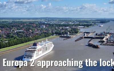 Europa 2 approaching the locks of Brunsbuettel 07.07.2024 Europa 2 approaching the locks of Brunsbuettel 07.07.2024