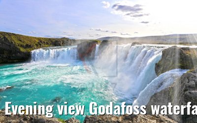 Evening view Godafoss waterfall, Iceland 21.08.2017 Evening view Godafoss waterfall, Iceland 21.08.2017