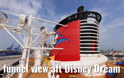 funnel view aft Disney Dream funnel view aft Disney Dream