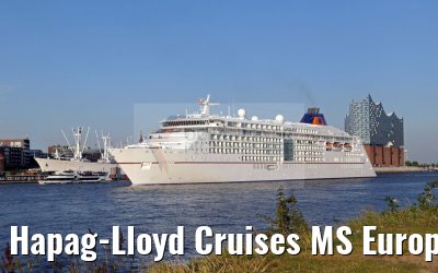 Hapag-Lloyd Cruises MS Europa 2 departing Hamburg, with Elbphilharmonie, 24.08.2016 Hapag-Lloyd Cruises MS Europa 2 departing Hamburg, with Elbphilharmonie, 24.08.2016