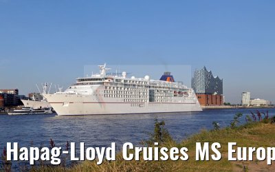 Hapag-Lloyd Cruises MS Europa 2 departing Hamburg, with Elbphilharmonie, 24.08.2016 Hapag-Lloyd Cruises MS Europa 2 departing Hamburg, with Elbphilharmonie, 24.08.2016