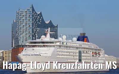 Hapag-Lloyd Kreuzfahrten MS Europa 2 departing port of Hamburg, with Elbe Philharmonic Hall, 24.08.2016 Hapag-Lloyd Kreuzfahrten MS Europa 2 departing port of Hamburg, with Elbe Philharmonic Hall, 24.08.2016