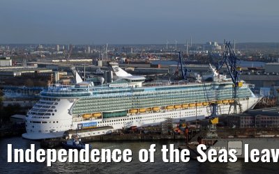 Independence of the Seas leaves the shipyard Blohm + Voss in Hamburg Independence of the Seas leaves the shipyard Blohm + Voss in Hamburg