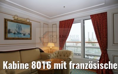 Kabine 8016 mit französischem Balkon noch unfertig 20.05.2016 Kabine 8016 mit französischem Balkon noch unfertig 20.05.2016