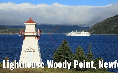 Lighthouse Woody Point, Newfoundland and MS Hamburg Lighthouse Woody Point, Newfoundland and MS Hamburg