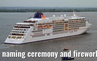 naming ceremony and fireworks MS Europa 2, 10. May 2013 in Hamburg-Blankenese naming ceremony and fireworks MS Europa 2, 10. May 2013 in Hamburg-Blankenese