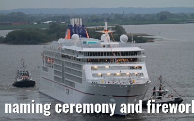naming ceremony and fireworks MS Europa 2, 10. May 2013 in Hamburg-Blankenese naming ceremony and fireworks MS Europa 2, 10. May 2013 in Hamburg-Blankenese
