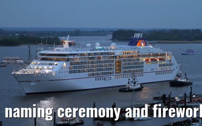 naming ceremony and fireworks MS Europa 2, 10. May 2013 in Hamburg-Blankenese naming ceremony and fireworks MS Europa 2, 10. May 2013 in Hamburg-Blankenese