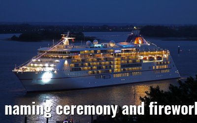 naming ceremony and fireworks MS Europa 2, 10. May 2013 in Hamburg-Blankenese naming ceremony and fireworks MS Europa 2, 10. May 2013 in Hamburg-Blankenese