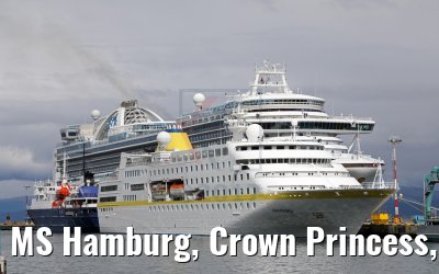 MS Hamburg, Crown Princess, Ortelius in Ushuaia 13.01.2017 MS Hamburg, Crown Princess, Ortelius in Ushuaia 13.01.2017