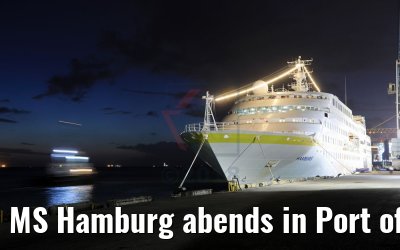 MS Hamburg abends in Port of Spain, Trinidad 11.02.2018 MS Hamburg abends in Port of Spain, Trinidad 11.02.2018