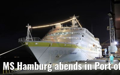 MS Hamburg abends in Port of Spain, Trinidad 11.02.2018 MS Hamburg abends in Port of Spain, Trinidad 11.02.2018