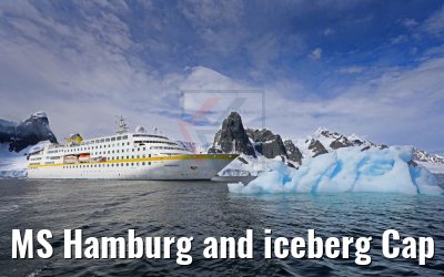 MS Hamburg and iceberg Cap Renard Antarctic 10.01.2017 MS Hamburg and iceberg Cap Renard Antarctic 10.01.2017