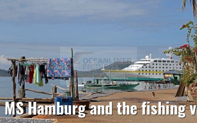 MS Hamburg and the fishing village near Coron, Busuanga Island, Philippines MS Hamburg and the fishing village near Coron, Busuanga Island, Philippines