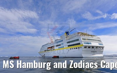 MS Hamburg and Zodiacs Cape Renard Antarctic 10.01.2017 MS Hamburg and Zodiacs Cape Renard Antarctic 10.01.2017