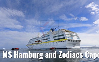 MS Hamburg and Zodiacs Cape Renard Antarctic 10.01.2017 MS Hamburg and Zodiacs Cape Renard Antarctic 10.01.2017