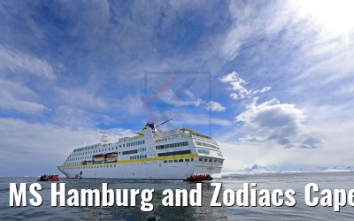 MS Hamburg and Zodiacs Cape Renard Antarctic 10.01.2017 MS Hamburg and Zodiacs Cape Renard Antarctic 10.01.2017