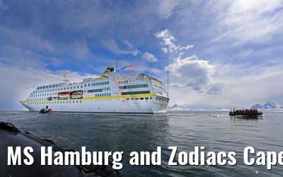 MS Hamburg and Zodiacs Cape Renard Antarctic 10.01.2017 MS Hamburg and Zodiacs Cape Renard Antarctic 10.01.2017