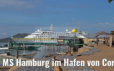 MS Hamburg im Hafen von Coron, Busuanga Island, Philippinen, 15.02.2016 MS Hamburg im Hafen von Coron, Busuanga Island, Philippinen, 15.02.2016