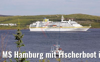 MS Hamburg mit Fischerboot in Red Bay, Labrador MS Hamburg mit Fischerboot in Red Bay, Labrador