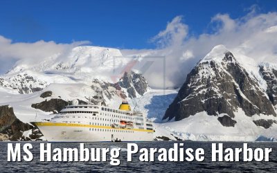 MS Hamburg Paradise Harbor near Almirante Brown Base, Antarktis 08.01.2017 MS Hamburg Paradise Harbor near Almirante Brown Base, Antarktis 08.01.2017