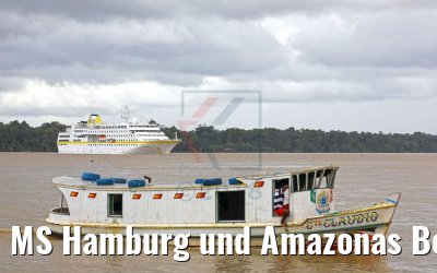MS Hamburg und Amazonas Boot vor Afúa 04.02.2018 MS Hamburg und Amazonas Boot vor Afúa 04.02.2018