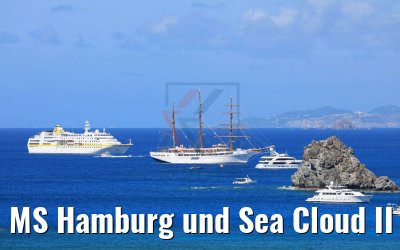 MS Hamburg und Sea Cloud II vor St. Barth 16.02.2018 MS Hamburg und Sea Cloud II vor St. Barth 16.02.2018