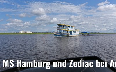 MS Hamburg und Zodiac bei Anori auf dem Amazonas 12.01.2015 MS Hamburg und Zodiac bei Anori auf dem Amazonas 12.01.2015