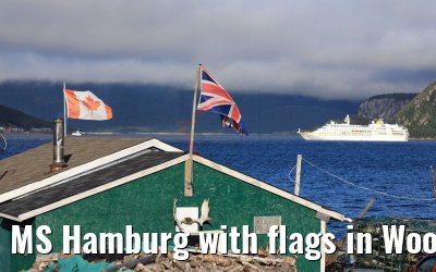 MS Hamburg with flags in Woody Point, Newfoundland MS Hamburg with flags in Woody Point, Newfoundland