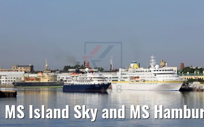MS Island Sky and MS Hamburg St. Petersburg 13.07.2018 MS Island Sky and MS Hamburg St. Petersburg 13.07.2018