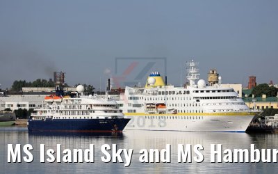 MS Island Sky and MS Hamburg St. Petersburg 13.07.2018 MS Island Sky and MS Hamburg St. Petersburg 13.07.2018
