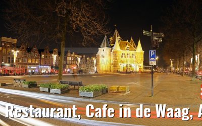 Restaurant, Cafe in de Waag, Amsterdam by night Restaurant, Cafe in de Waag, Amsterdam by night