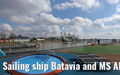 Sailing ship Batavia and MS Alina, Lelystad 04.04.2016 Sailing ship Batavia and MS Alina, Lelystad 04.04.2016