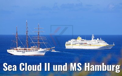 Sea Cloud II und MS Hamburg vor Gustavia, St. Barth 16.02.2018 Sea Cloud II und MS Hamburg vor Gustavia, St. Barth 16.02.2018