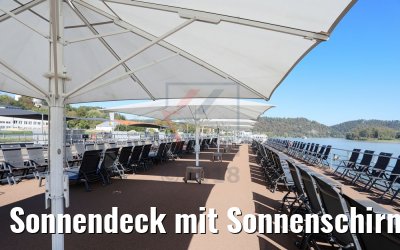 Sonnendeck mit Sonnenschirmen MS Rousse Prestige Sonnendeck mit Sonnenschirmen MS Rousse Prestige