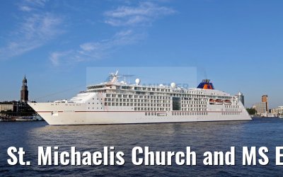 St. Michaelis Church and MS Europa 2, Hamburg, 24.08.2016 St. Michaelis Church and MS Europa 2, Hamburg, 24.08.2016