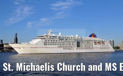 St. Michaelis Church and MS Europa 2, Hamburg, 24.08.2016 St. Michaelis Church and MS Europa 2, Hamburg, 24.08.2016
