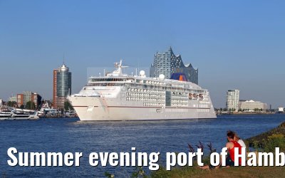 Summer evening port of Hamburg, MS Europa 2, Elbe Philharmonic Hall, 24.08.2016 Summer evening port of Hamburg, MS Europa 2, Elbe Philharmonic Hall, 24.08.2016