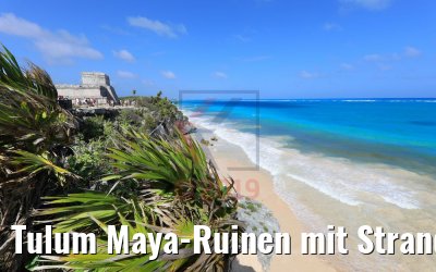 Tulum Maya-Ruinen mit Strand, Mexico 22.02.2019 Tulum Maya-Ruinen mit Strand, Mexico 22.02.2019