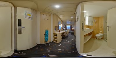 360-Grad Panoramabild Bad 2-Bett Aussenkabine 4115 MS Artania Deck 04 Saturn-Deck