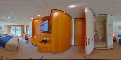 Beispiel Kabine 316 mit franz. Balkon Panoramadeck Rousse Prestige