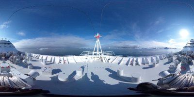 Panoramablick Bug MS Hamburg Grönland Icefjord