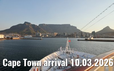 Cape Town arrival 10.03.2026