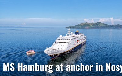 MS Hamburg at anchor in Nosy Be, Madagascar