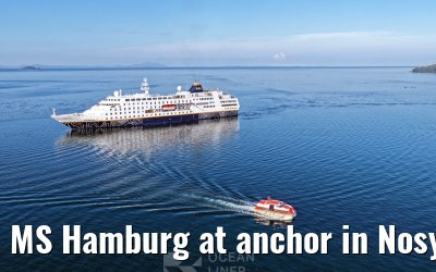 MS Hamburg at anchor in Nosy Be, Madagascar