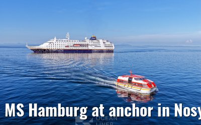 MS Hamburg at anchor in Nosy Be, Madagascar